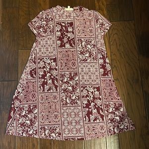 Maroon paisley dress